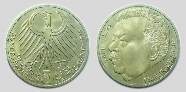 1975 Friedrich Ebert 5 márka